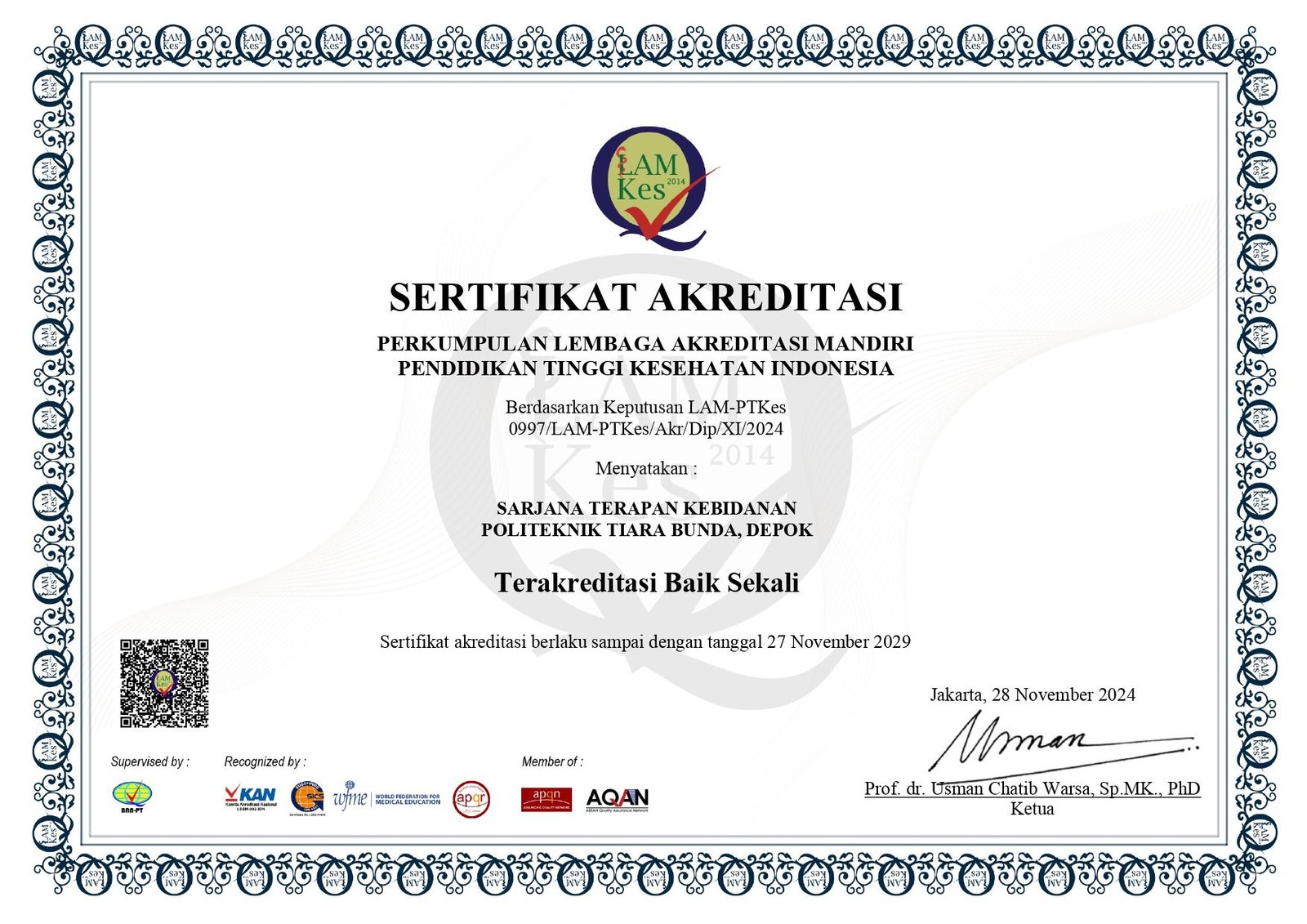 AKREDITASI PROGRAM STUDI SARJANA TERAPAN KEBIDANAN
